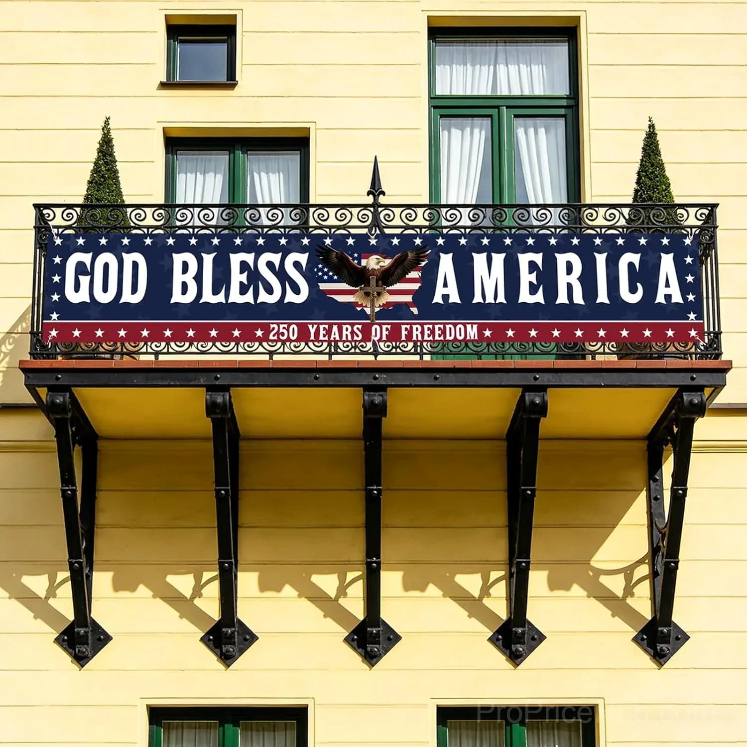 God Bless America 250th Anniversary Patriotic Outdoor Banner - View 6